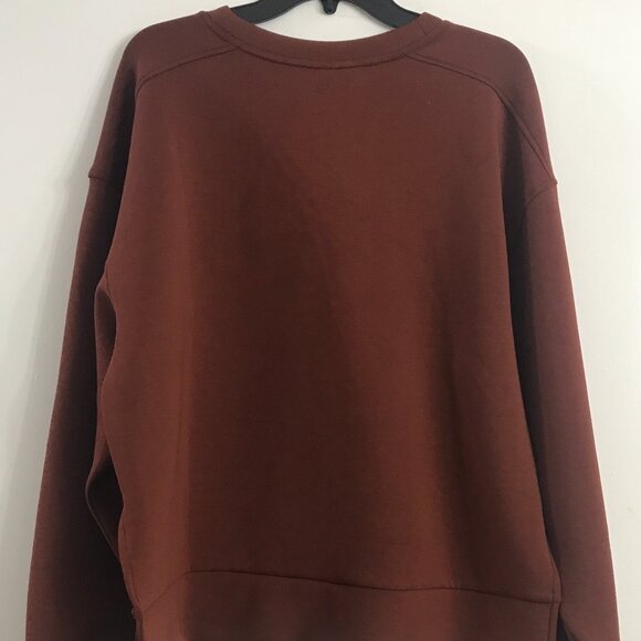 Calia Women's Soft Scuba Crew Sweatshirt in Red Brown NWT - Picture 4 of 16